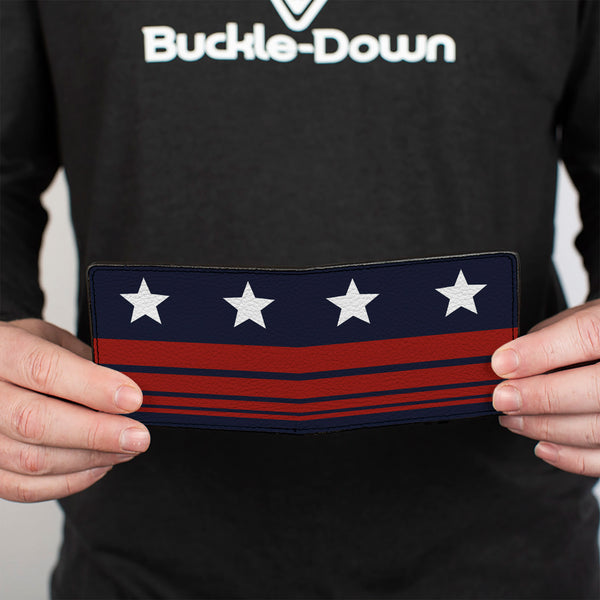 Buckle-Down Bi-Fold Wallet - 100 Dollar Bill Series 2009 Stacked Multi Color