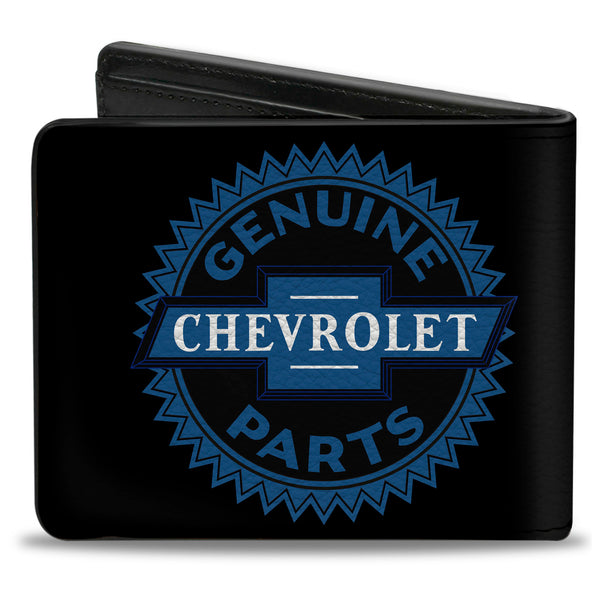 Buckle-Down Bi-Fold Wallet - 1927 GENUINE CHEVROLET PARTS Seal Black Blue