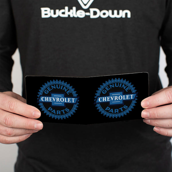 Buckle-Down Bi-Fold Wallet - 1927 GENUINE CHEVROLET PARTS Seal Black Blue