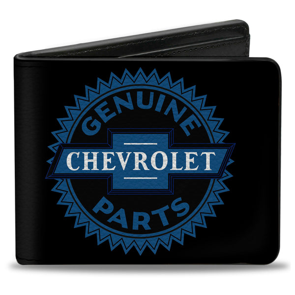 Buckle-Down Bi-Fold Wallet - 1927 GENUINE CHEVROLET PARTS Seal Black Blue