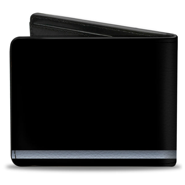 Buckle-Down Bi-Fold Wallet - 1955-57 CHEVROLET V Emblem Stripe Black Silver