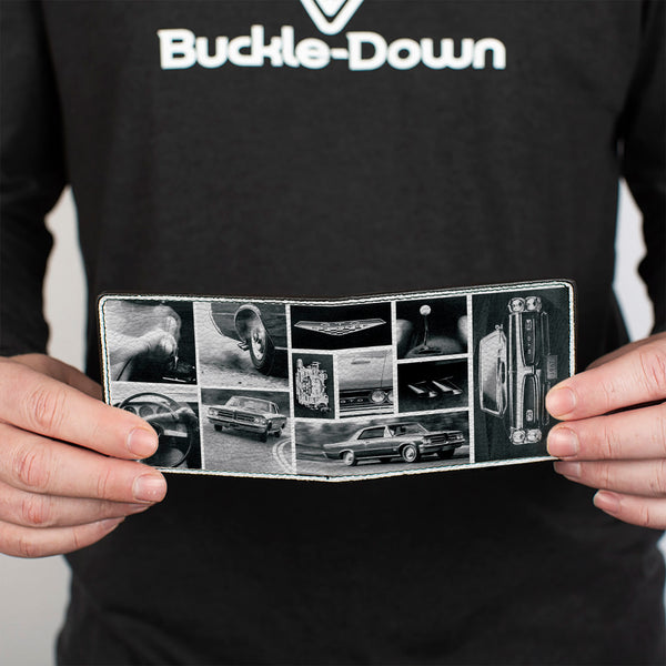 Buckle-Down Bi-Fold Wallet - 1967 Pontiac GTO Snapshots White Grays