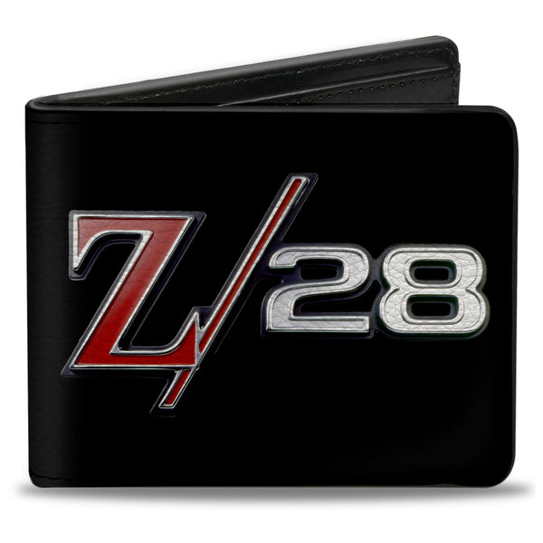 Buckle-Down Bi-Fold Wallet - 1969 Camaro Z 28 Emblem Black Silvers Red