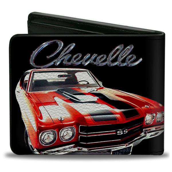 Buckle-Down Bi-Fold Wallet - 1970 Chevrolet CHEVELLE Black Silver Red