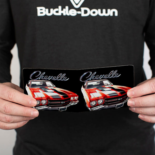 Buckle-Down Bi-Fold Wallet - 1970 Chevrolet CHEVELLE Black Silver Red