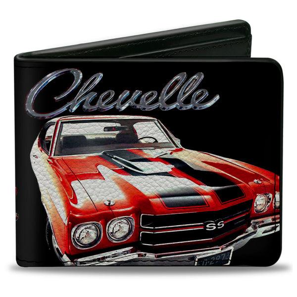 Buckle-Down Bi-Fold Wallet - 1970 Chevrolet CHEVELLE Black Silver Red Buckle-Down Bi-Fold Wallet - 1970 Chevrolet CHEVELLE Black Silver Red