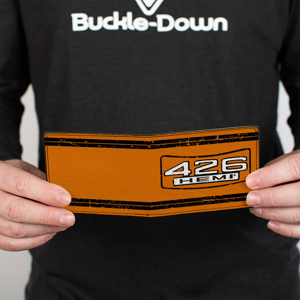 Buckle-Down Bi-Fold Wallet - 426 HEMI Badge Weathered Orange Black White