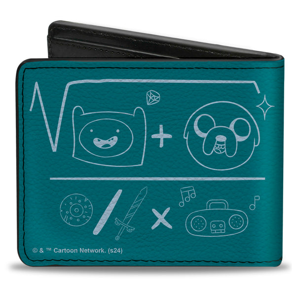 Buckle-Down Bi-Fold Wallet - Adventure Time 100% ALGEBRAIC Formula Blue/White