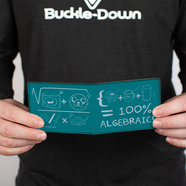 Buckle-Down Bi-Fold Wallet - Adventure Time 100% ALGEBRAIC Formula Blue/White
