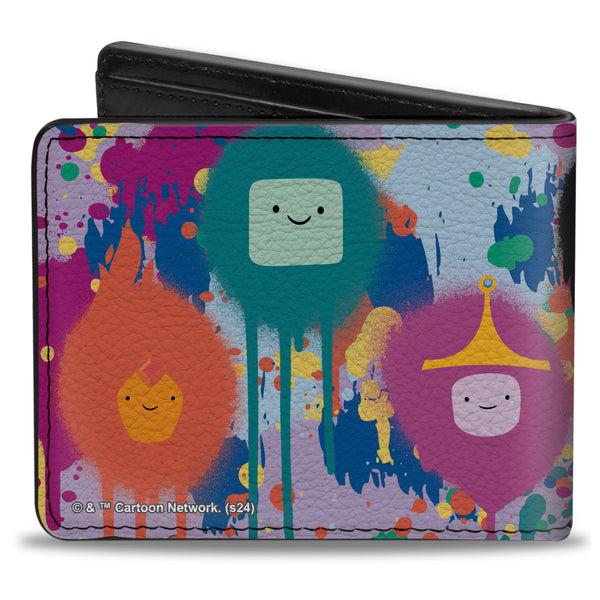 Buckle-Down Bi-Fold Wallet - Adventure Time Characters Spray Paint Expressions Multi Color