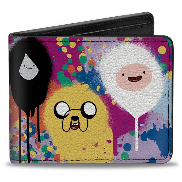 Buckle-Down Bi-Fold Wallet - Adventure Time Characters Spray Paint Expressions Multi Color