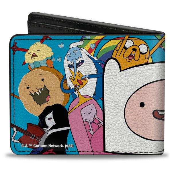Buckle-Down Bi-Fold Wallet - Adventure Time Finn Face Close-Up And Friends Blue