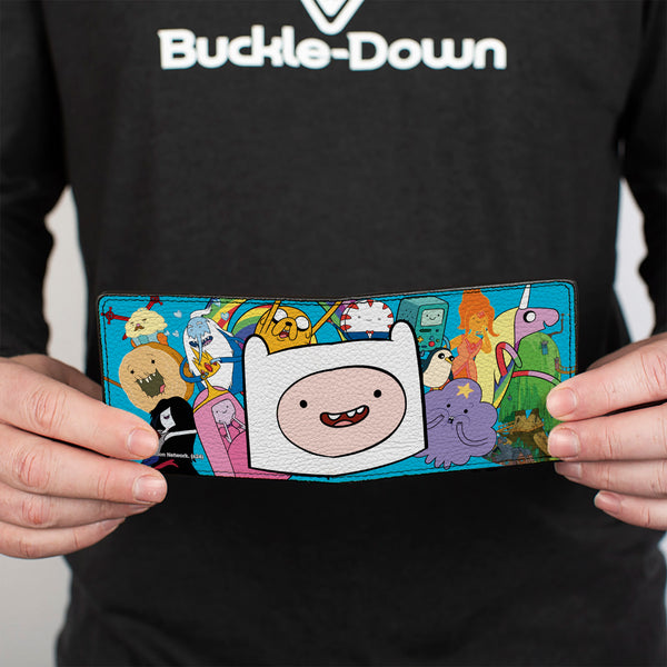 Buckle-Down Bi-Fold Wallet - Adventure Time Finn Face Close-Up And Friends Blue