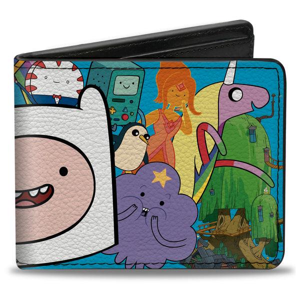 Buckle-Down Bi-Fold Wallet - Adventure Time Finn Face Close-Up and Friends Blue
