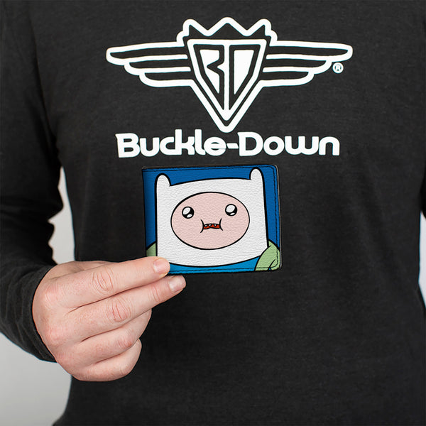 Buckle-Down Bi-Fold Wallet - Adventure Time Jake And Finn Face Close-Up Blue