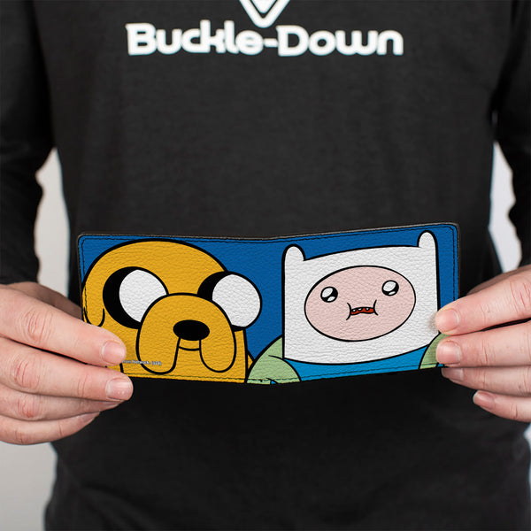 Buckle-Down Bi-Fold Wallet - Adventure Time Jake And Finn Face Close-Up Blue