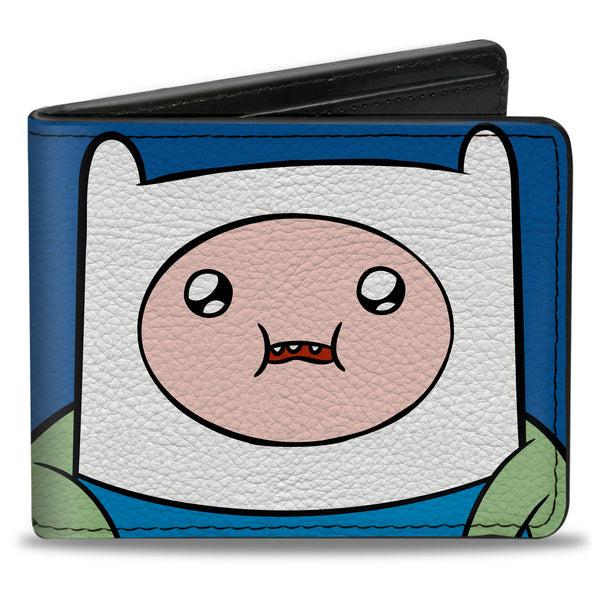 Buckle-Down Bi-Fold Wallet - Adventure Time Jake and Finn Face Close-Up Blue