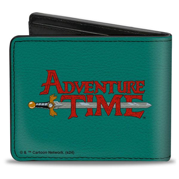 Buckle-Down Bi-Fold Wallet - ADVENTURE TIME Title Logo And BMO Smiling Face Teal