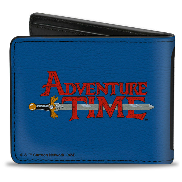 Buckle-Down Bi-Fold Wallet - ADVENTURE TIME Title Logo And Finn Smiling Face Blue