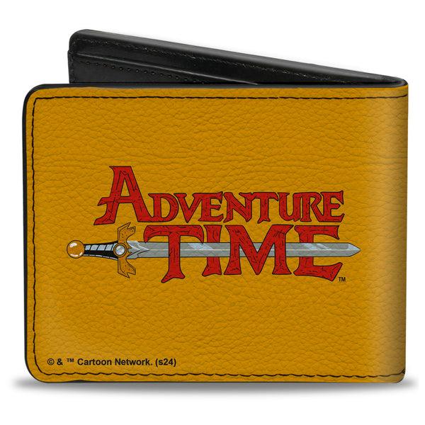 Buckle-Down Bi-Fold Wallet - ADVENTURE TIME Title Logo And Jake Face Yellow