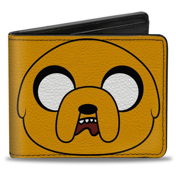Buckle-Down Bi-Fold Wallet - ADVENTURE TIME Title Logo and Jake Face Yellow