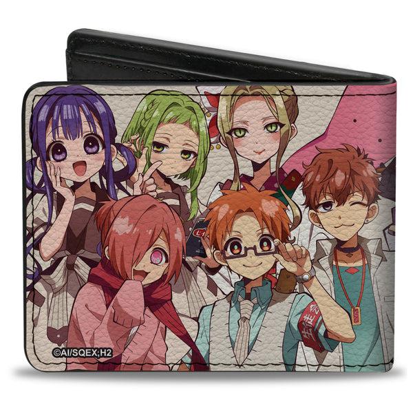 Buckle-Down Bi-Fold Wallet - After School Hanako-Kun 13 Character Group Poses Stacked White
