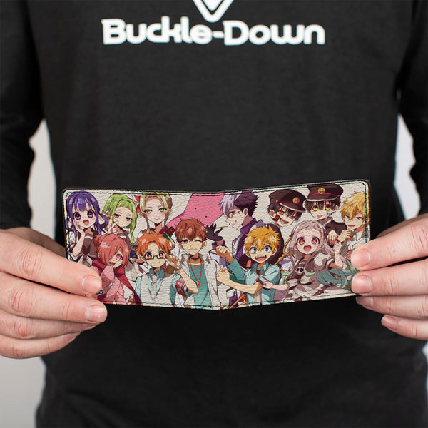 Buckle-Down Bi-Fold Wallet - After School Hanako-Kun 13 Character Group Poses Stacked White