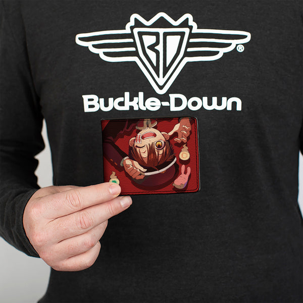 Buckle-Down Bi-Fold Wallet - AFTER-SCHOOL HANAKO-KUN Hanako Flip Pose With Mokke And Title Logo Red