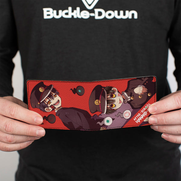 Buckle-Down Bi-Fold Wallet - AFTER-SCHOOL HANAKO-KUN Hanako Poses And Title Logo Red