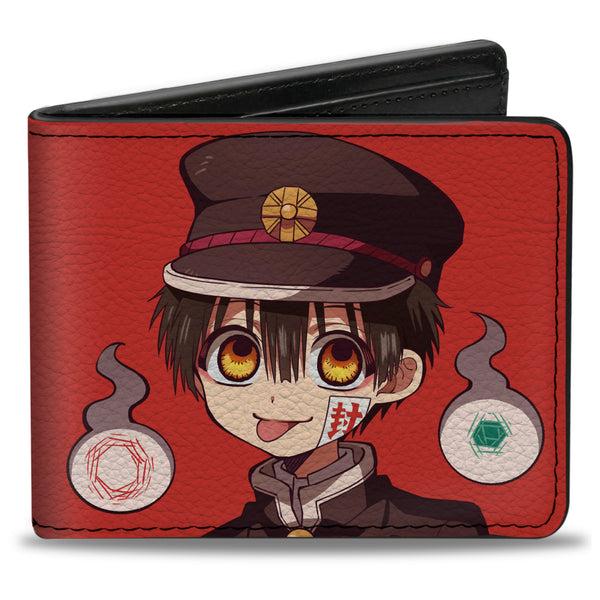 Buckle-Down Bi-Fold Wallet - After-School Hanako-Kun Hanako Poses and Hakujouda Orbs Red