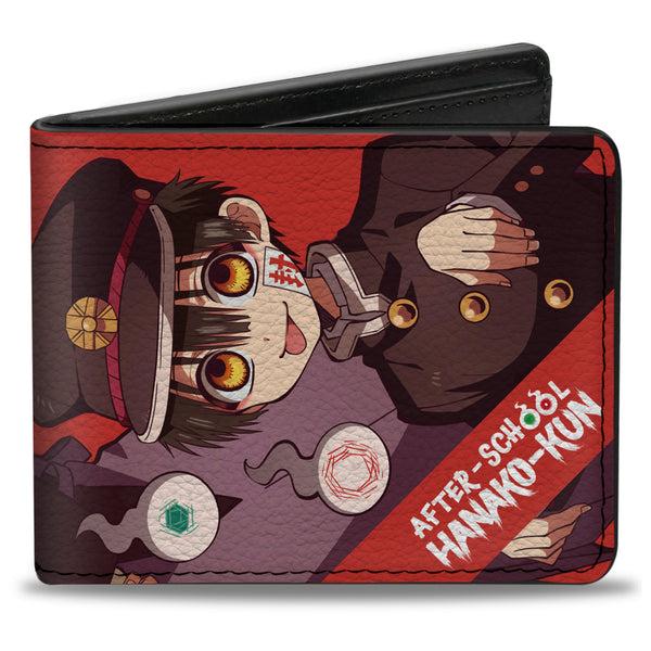 Buckle-Down Bi-Fold Wallet - AFTER-SCHOOL HANAKO-KUN Hanako Poses and Title Logo Red