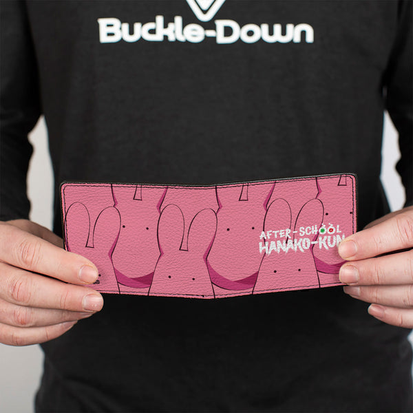 Buckle-Down Bi-Fold Wallet - AFTER-SCHOOL HANAKO-KUN Mokke Stacked And Title Logo Pinks
