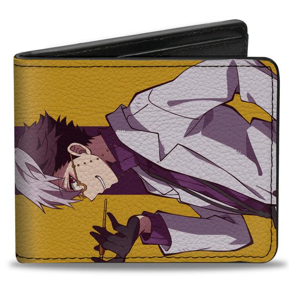 Buckle-Down Bi-Fold Wallet - AFTER-SCHOOL HANAKO-KUN Tsuchigomori Ryuirou Pose and Title Logo Yellow