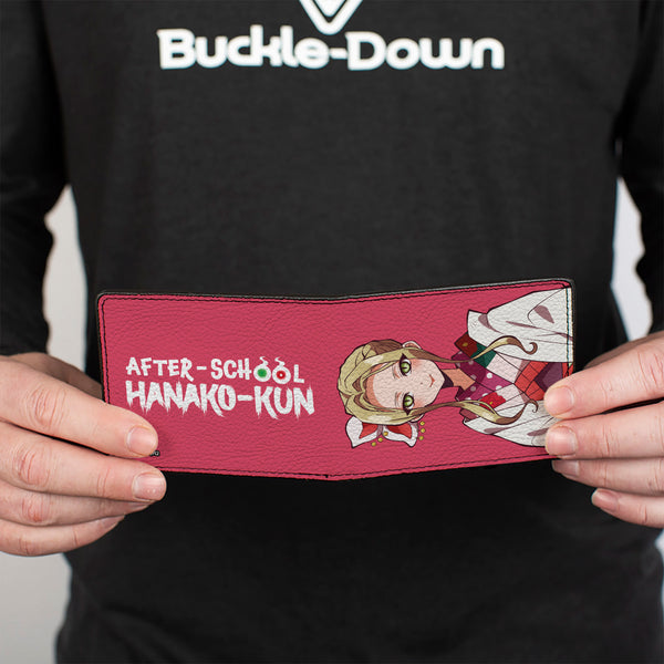 Buckle-Down Bi-Fold Wallet - AFTER-SCHOOL HANAKO-KUN Yako Pose And Title Logo Pink