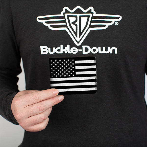 Buckle-Down Bi-Fold Wallet - American Flag Black White