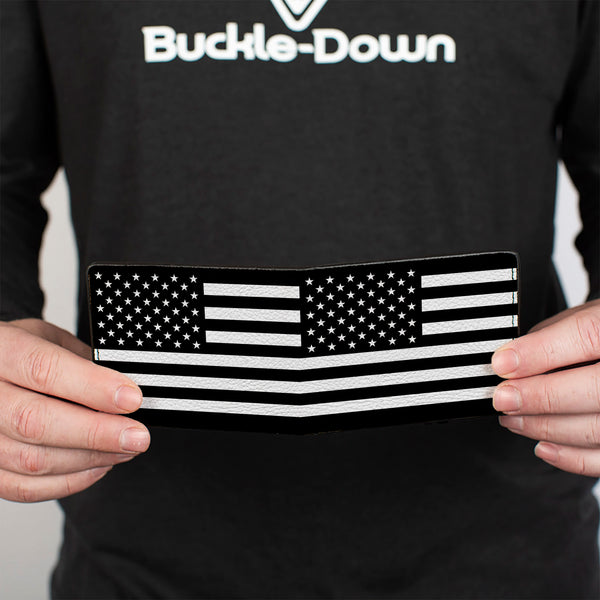 Buckle-Down Bi-Fold Wallet - American Flag Black White