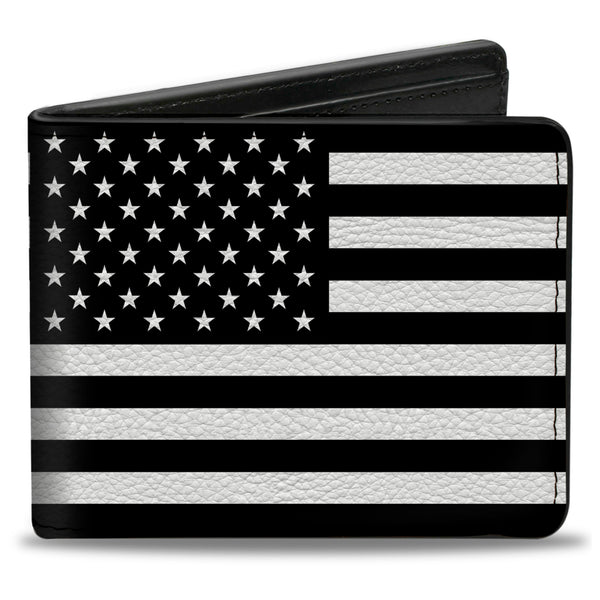 Buckle-Down Bi-Fold Wallet - American Flag Black White