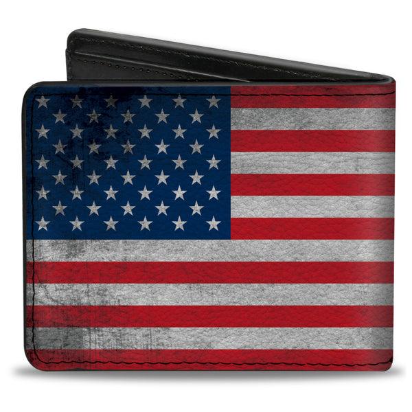 Buckle-Down Bi-Fold Wallet - American Flag Distressed