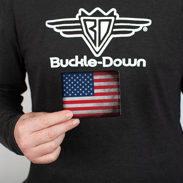 Buckle-Down Bi-Fold Wallet - American Flag Distressed