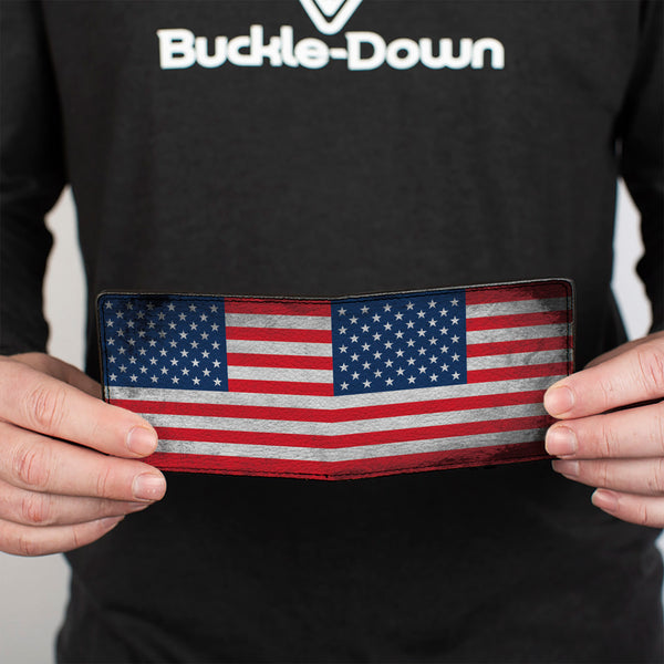 Buckle-Down Bi-Fold Wallet - American Flag Distressed