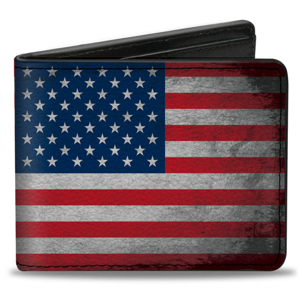 Buckle-Down Bi-Fold Wallet - American Flag Distressed
