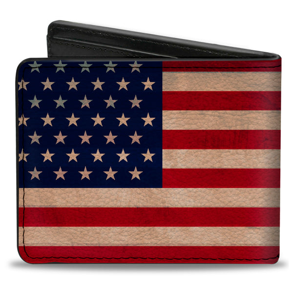 Buckle-Down Bi-Fold Wallet - American Flag Weathered Color