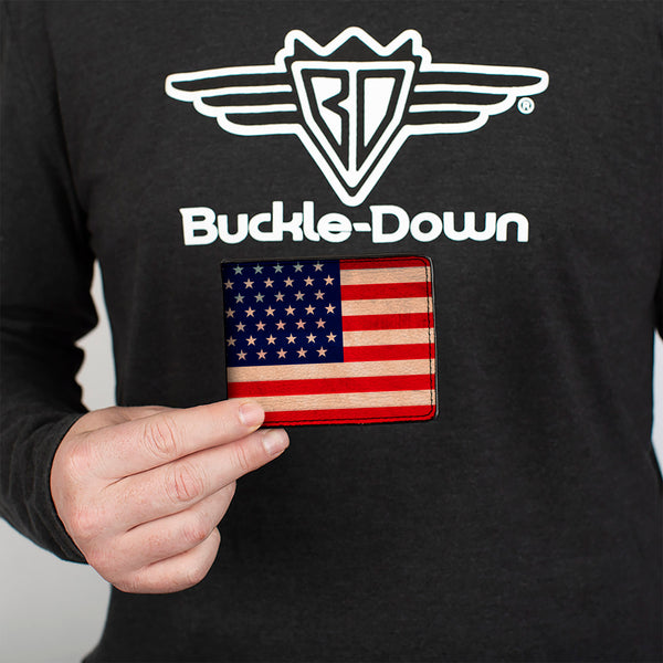 Buckle-Down Bi-Fold Wallet - American Flag Weathered Color