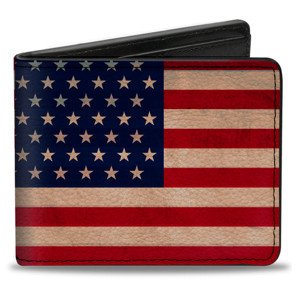 Buckle-Down Bi-Fold Wallet - American Flag Weathered Color