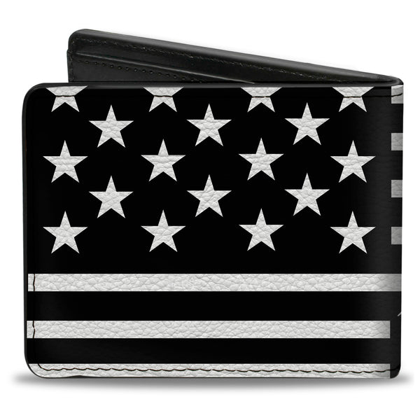 Buckle-Down Bi-Fold Wallet - Americana Flag WE THE PEOPLE Black White