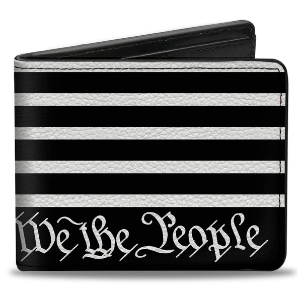 Buckle-Down Bi-Fold Wallet - Americana Flag WE THE PEOPLE Black White