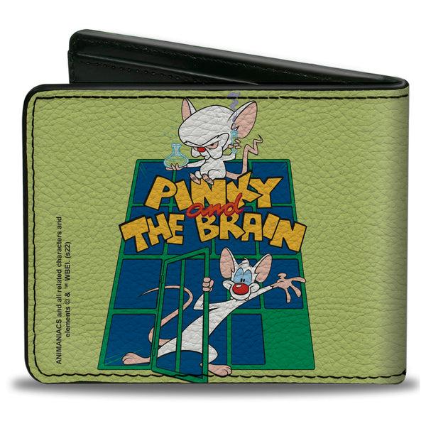 Buckle-Down Bi-Fold Wallet - Animaniacs PINKY AND THE BRAIN Pose Greens Blue