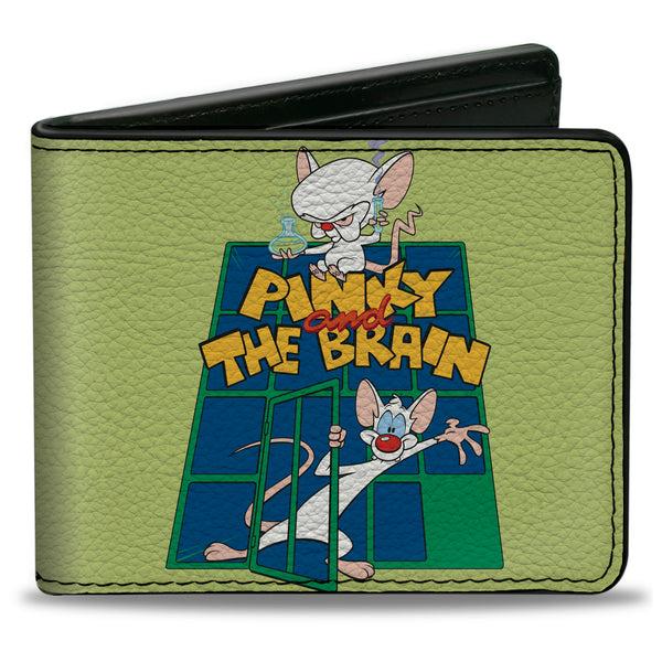 Buckle-Down Bi-Fold Wallet - Animaniacs PINKY AND THE BRAIN Pose Greens Blue