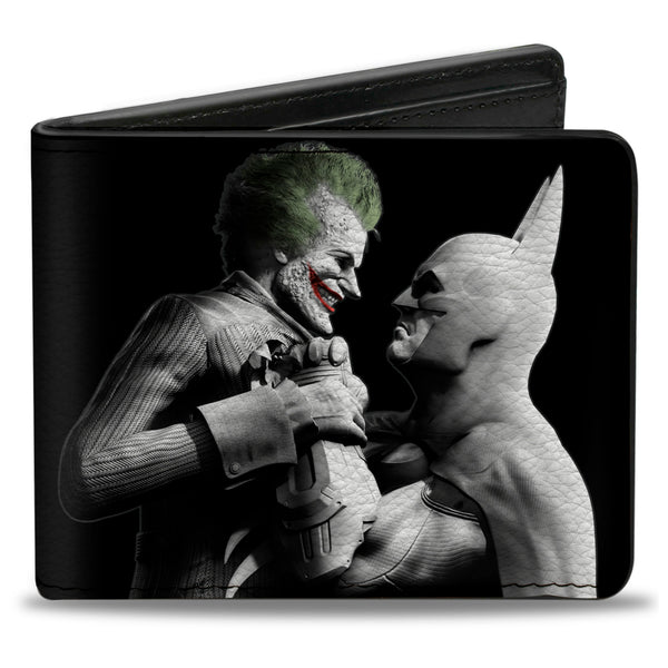 Buckle-Down Bi-Fold Wallet - ARKHAM CITY Batman & Joker Fight Pose Black Grays White