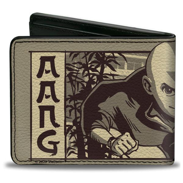 Buckle-Down Bi-Fold Wallet - Avatar The Last Airbender Aang Garden Pose Grays